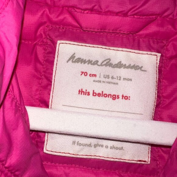 Hanna Andersson Girl's Pink Puffer Vest Size 70cm/6-12 Months - Picture 2 of 4
